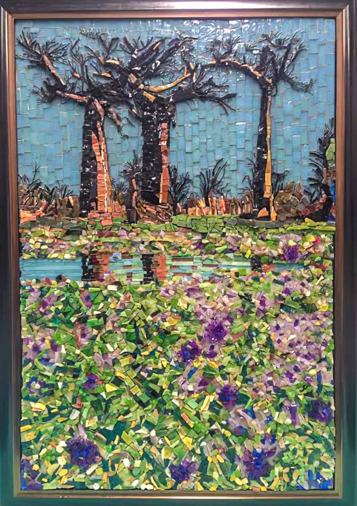 Artist: Susan Woenne-Green
Stained glass and smalti Boab Tree mosaic
Monday mosaic classes at The Glass Emporium