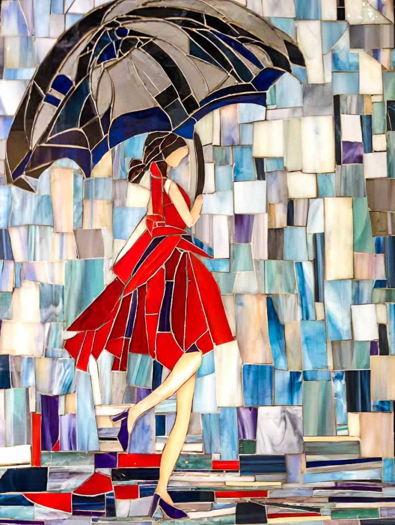 Artist: Cindy Brownrigg
Girl in the Red Dress
Monday Mosaic classes at The Glass Emporium