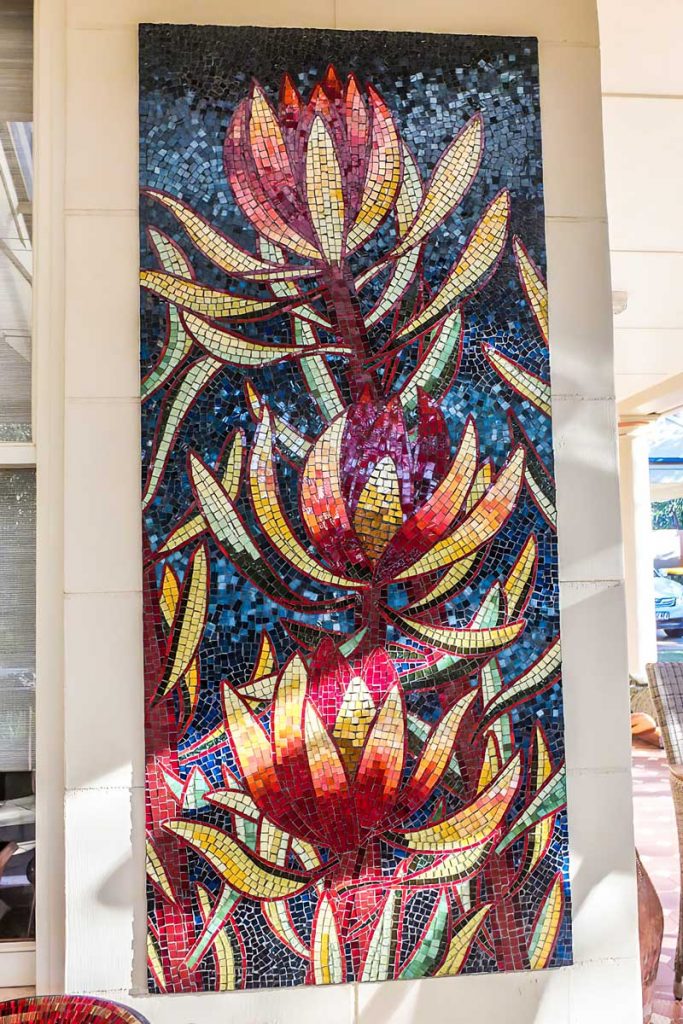 Leucadendron Mosaic
1 of 3 stained glass mosaic panels 1.5m x .65m Private commission - Seacliff