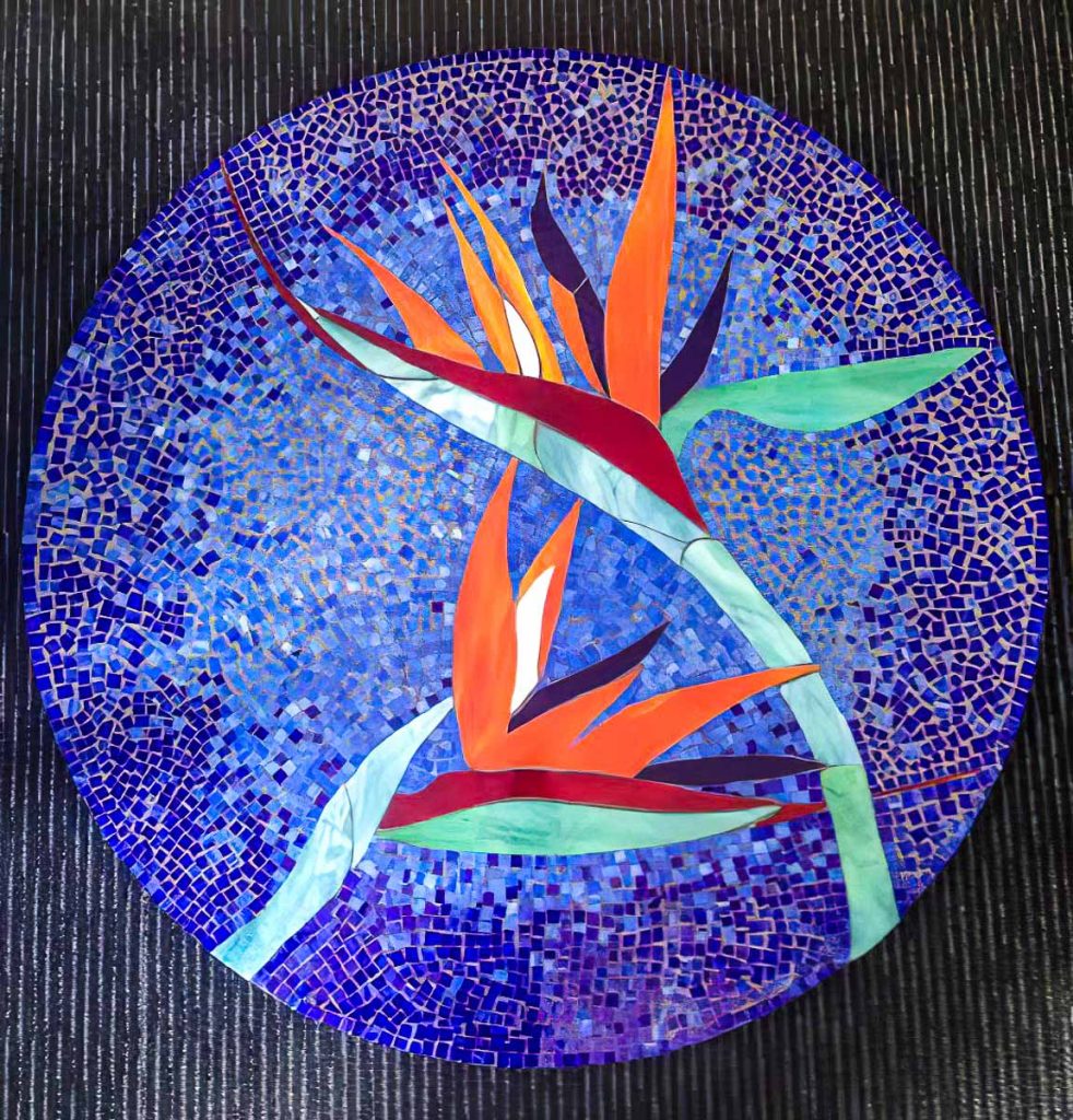 Artist: Deb Thorpe
Stained Glass Bird of Paradise
Monday Mosaic classes at The Glass Emporium