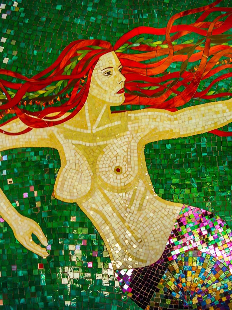 Mermaid Bathroom Mosaic
6m square stained glass and mirror mosaic
Private Commission - One Tree Hill