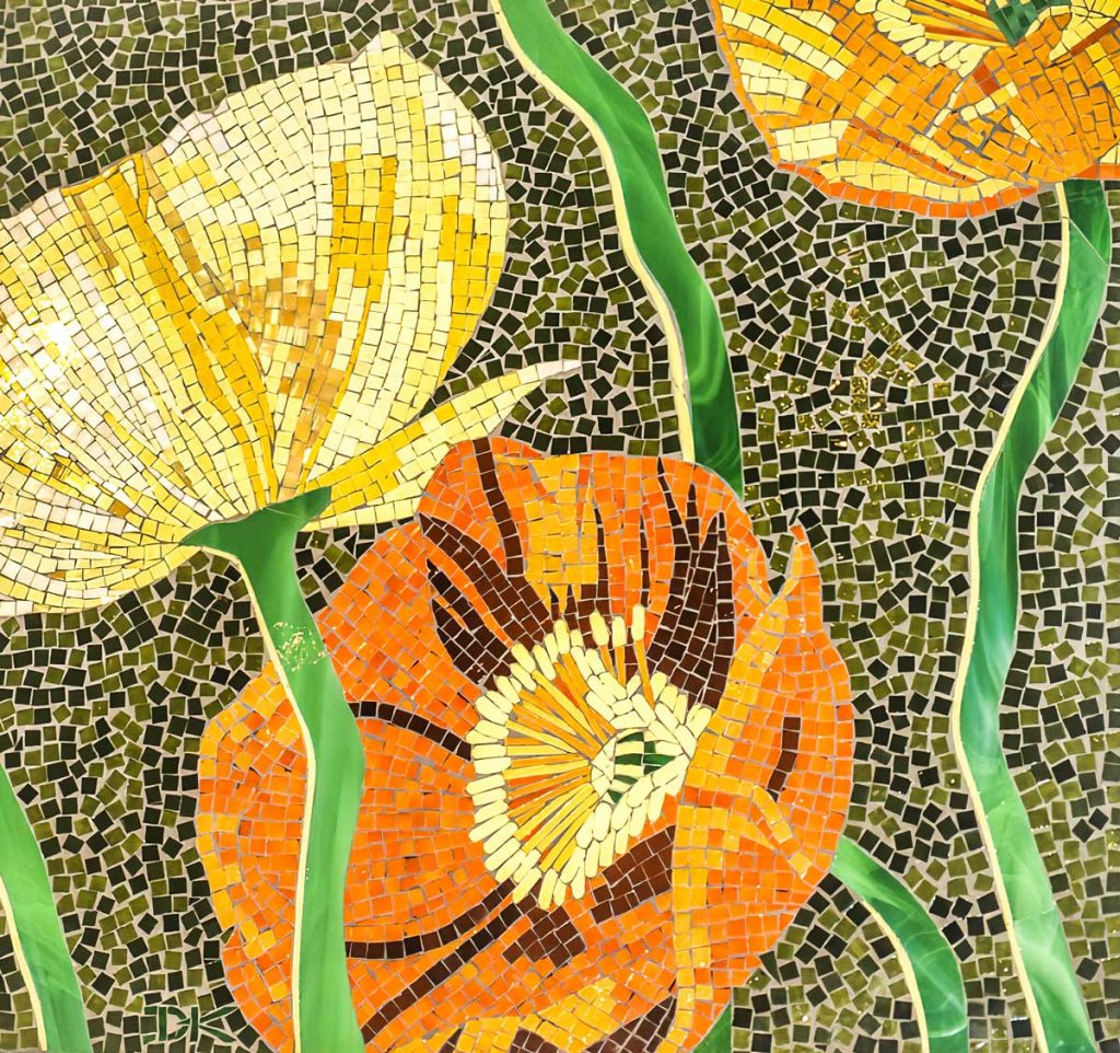 Poppy Mosaic
.7m x .7m stained glass mosaic.