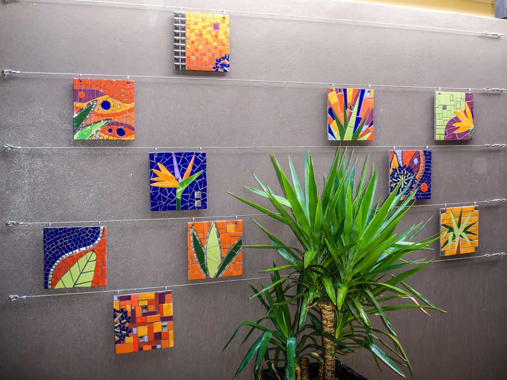 Espalier Mosaic
10 x 20cm x 20cm mosaics. Private commission - Unley Park