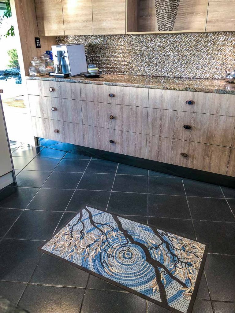 Reflection of a Gum Tree
1m x 0.570m unglazed porcelain kitchen floor mosaic - Floor mosaics